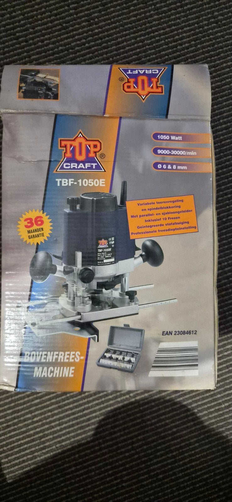 Top Craft Bovenfrees TBF-1050E - 1050W met 10 frezen, Ophalen, Zo goed als nieuw, Bovenfrees, Top Craft