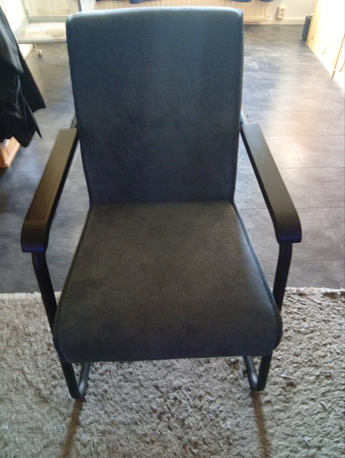 Merk Corduroy Stoel - Comfortabel en Stijlvol, Ophalen, Gebruikt, Blauw, Metaal