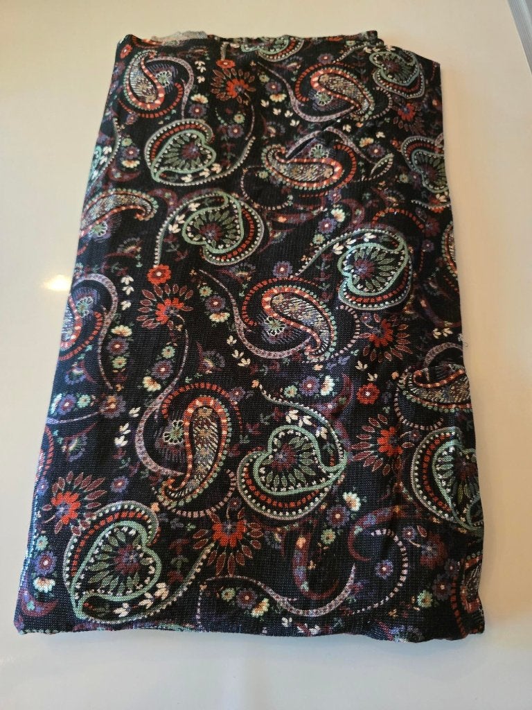 crepe stretch blauw paisley (109), Overige materialen, Blauw, 120 cm of meer, Ophalen of Verzenden