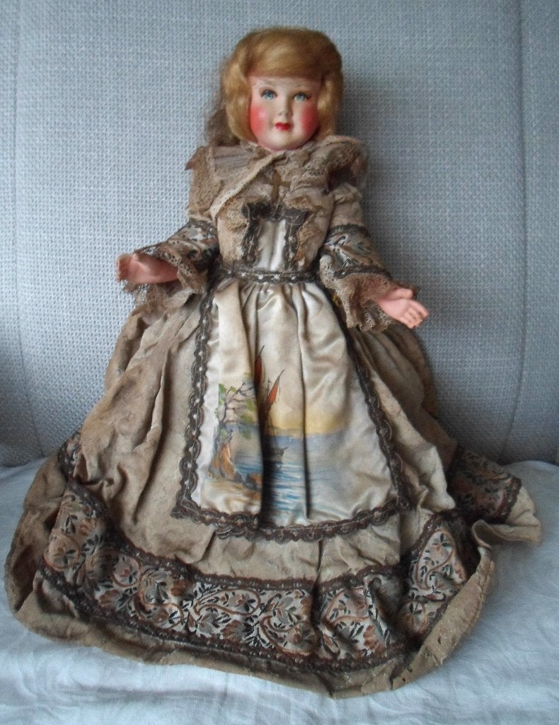 PetitCollin pop. Jaren '60. 37 cm. Originele kleding, Ophalen of Verzenden, Gebruikt, Pop
