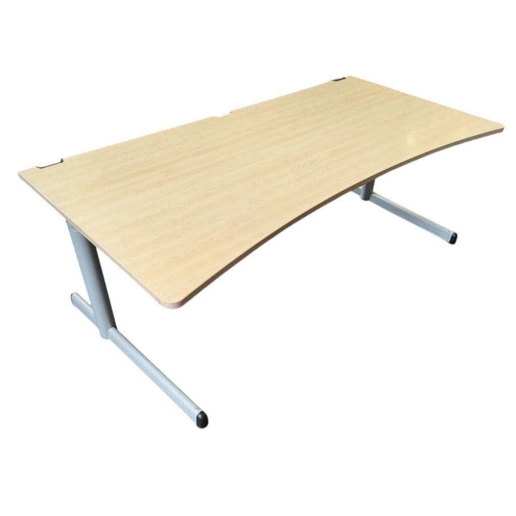 Werndl Cockpit Slingerbureau Ahorn Grijs B180xD90/80, Huis en Inrichting, Bureaus, Overige stijlen, Gebruikt, In hoogte verstelbaar