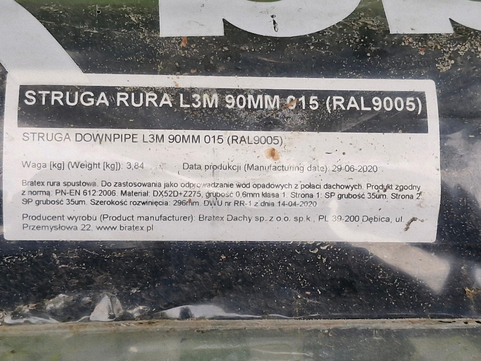 Struga regenpijp, Ophalen, Nieuw