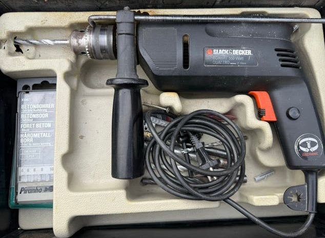 Black & Decker BD155 RT Quattro klopboor met accessoires, Boormachine, Gebruikt, Ophalen of Verzenden, Klopboormechanisme