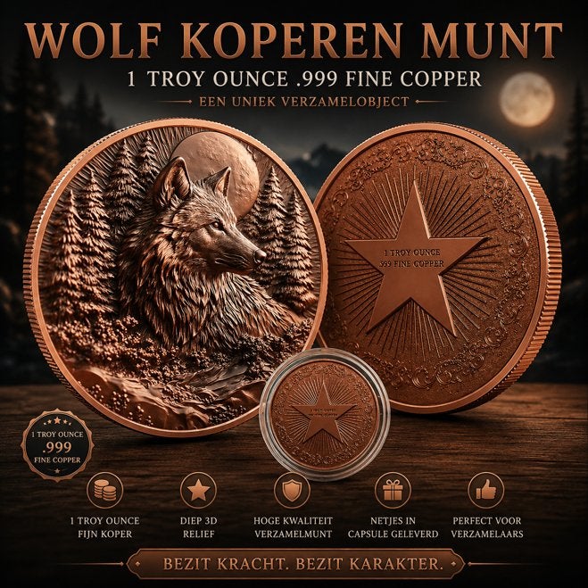 koper munt 1 oz, Ophalen of Verzenden, Koper