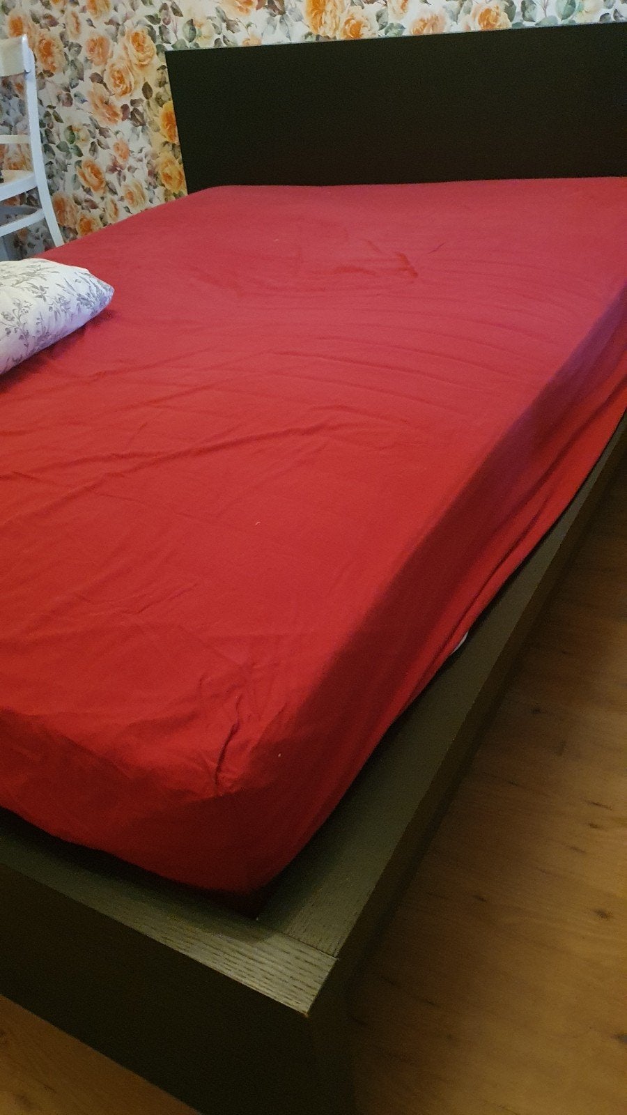 IKEA MALM bed 140x200 zwartbruin met lattenbodem, Ophalen, Gebruikt, Zwart, Tweepersoons