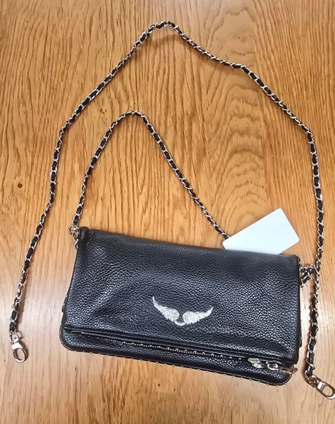 Zadig & Voltaire Rock Nano Clutch Zwart Leer, Ophalen of Verzenden, Nieuw, Zwart, Avondtasje