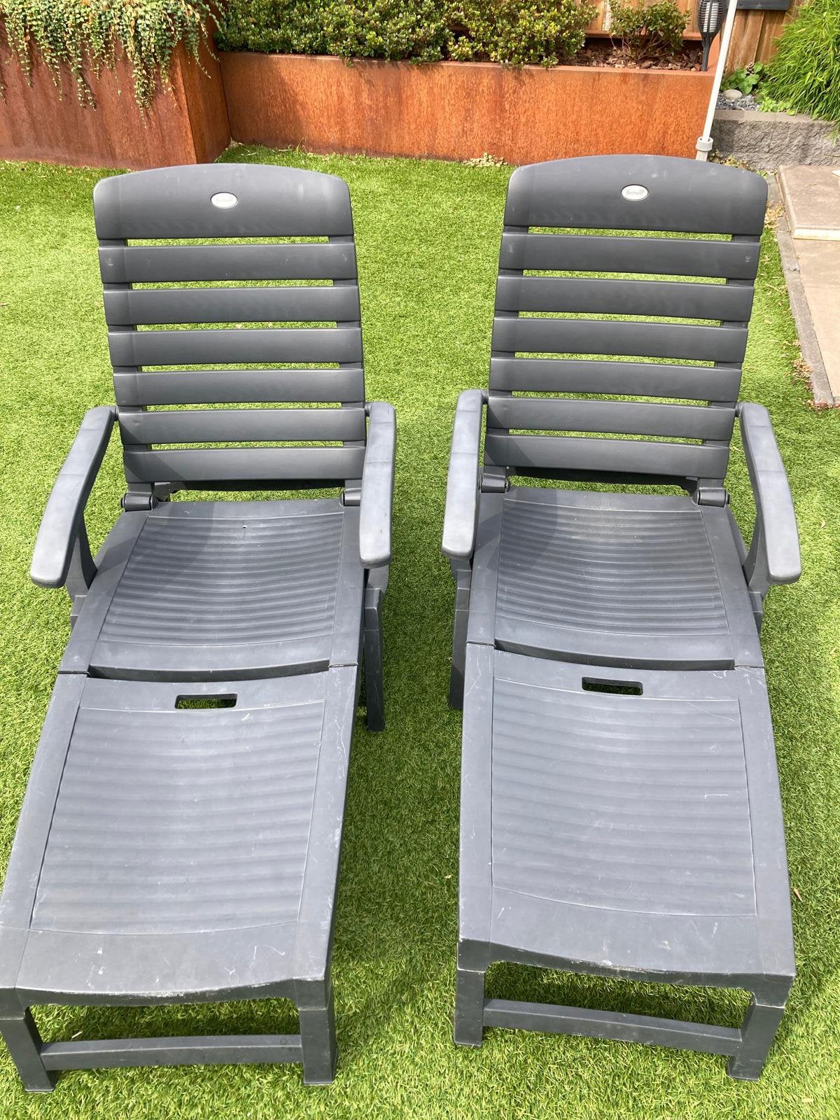 Hartman ligstoelen nog prime voor een 2e ronden, Tuin en Terras, Ophalen, Gebruikt, Kunststof, Inklapbaar