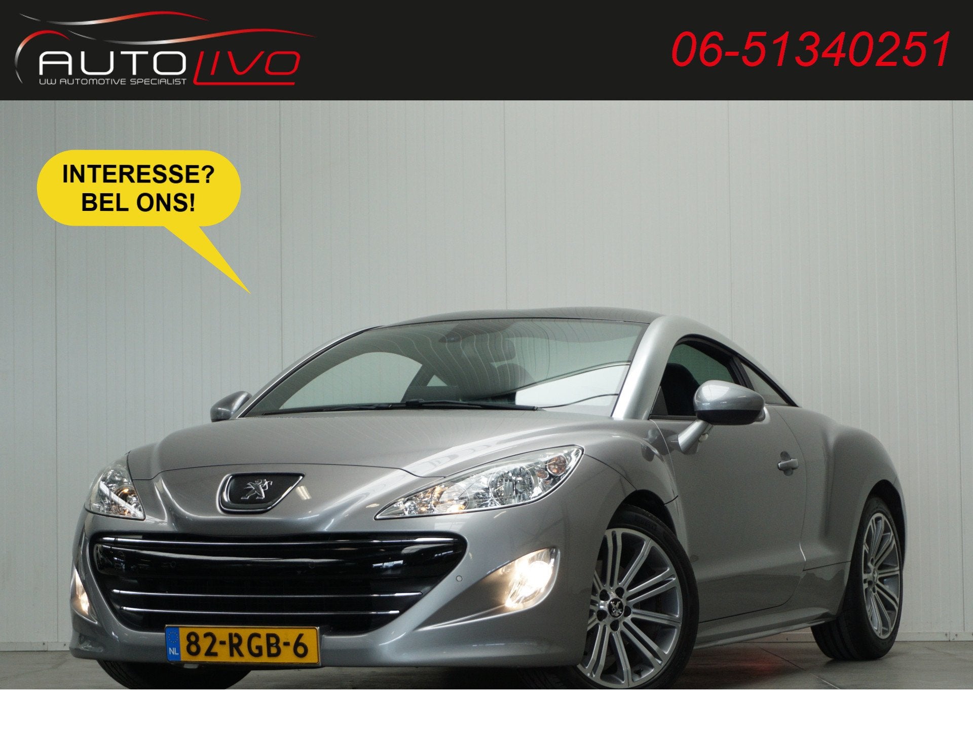 Peugeot RCZ 1.6 THP AUTOMAAT! NL AUTO! LEER JBL NAVI CLIMA P, Auto's, Peugeot, Gebruikt, Zwart, Automatische klimaatregeling, 4 stoelen