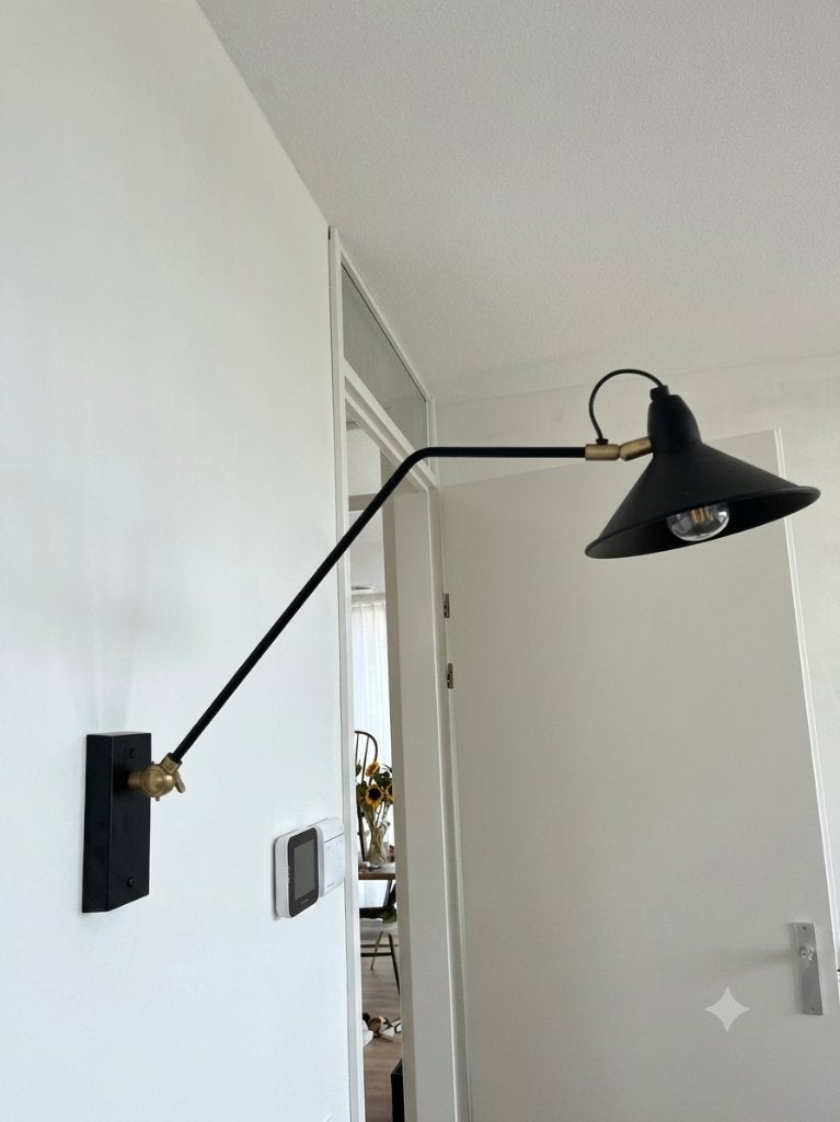 Lamp - Dutch bone, Zwart goud, retro, E14 (klein), Ophalen of Verzenden, Zo goed als nieuw