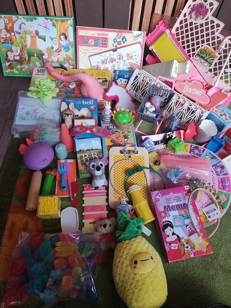 Grote speelgoedpakket: Barbie, puzzels, knuffels & meer!, Ophalen of Verzenden, Gebruikt, Jongen of Meisje