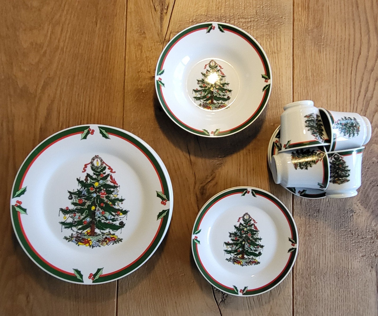 Kerstservies met kerstboom design, Diversen, Ophalen, Gebruikt