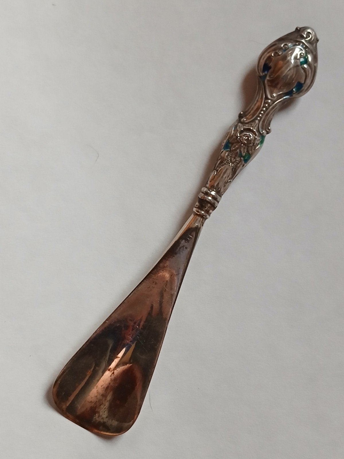 antiek oud zilver schoenlepel engels verzamelzilver heft, Antiek en Kunst, Ophalen, Zilver