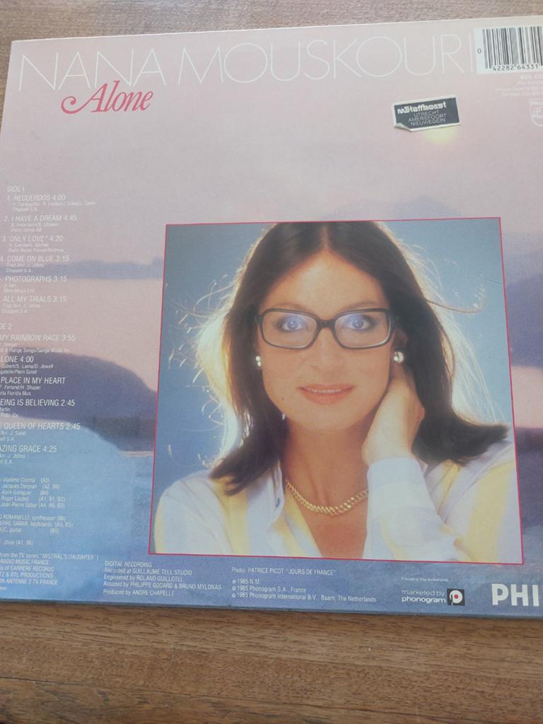 Nana Mouskouri - Alone (Vinyl LP, 1985), Ophalen of Verzenden, 1980 - 1989, Gebruikt, 12 inch