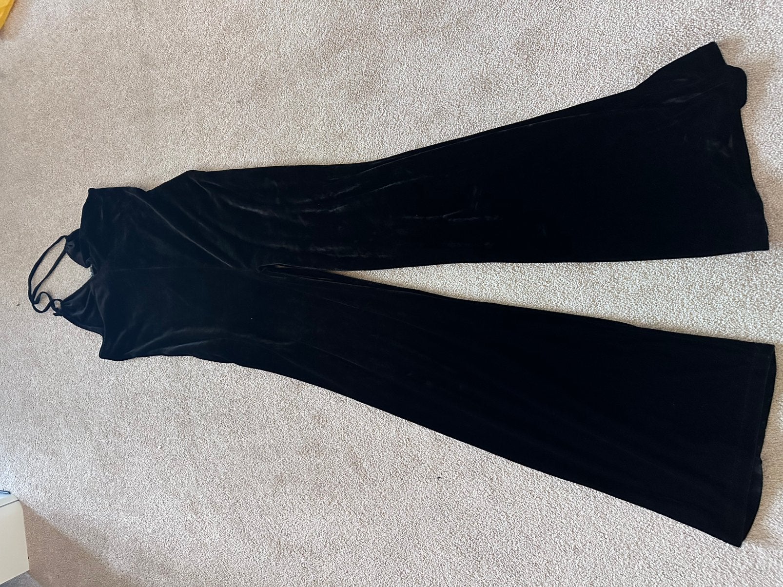 Stretch fluweel  jumpsuit, maat 46, Ophalen of Verzenden, Zo goed als nieuw, Maat 46/48 (XL) of groter, Zwart