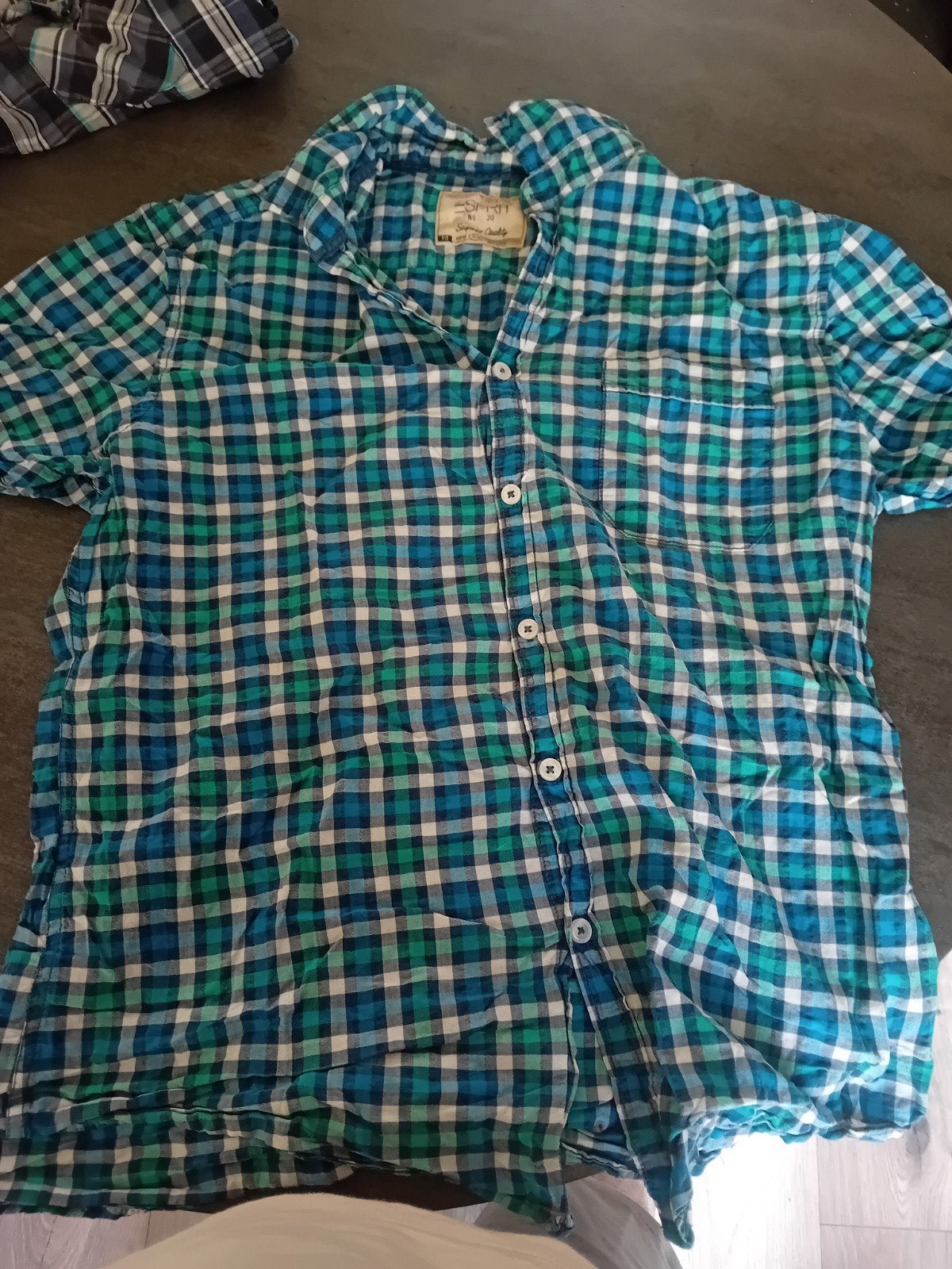 Esprit geruit overhemd - Slim Fit, Blauw, Ophalen of Verzenden, Overige halswijdtes, Esprit