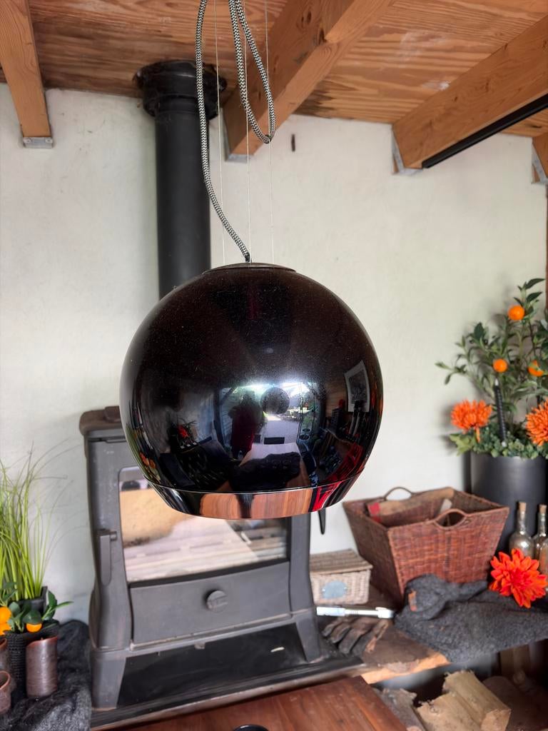 Philips Lirio Carino hanglamp - rode gloeiende bol/Chroom, Ophalen, Zo goed als nieuw, Metaal, 50 tot 75 cm