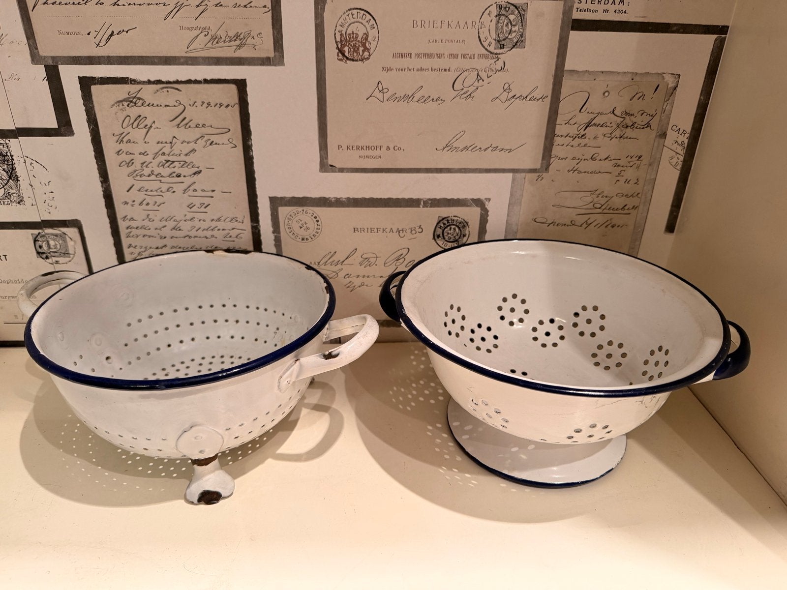 Brocante emaille vergieten, Ophalen of Verzenden
