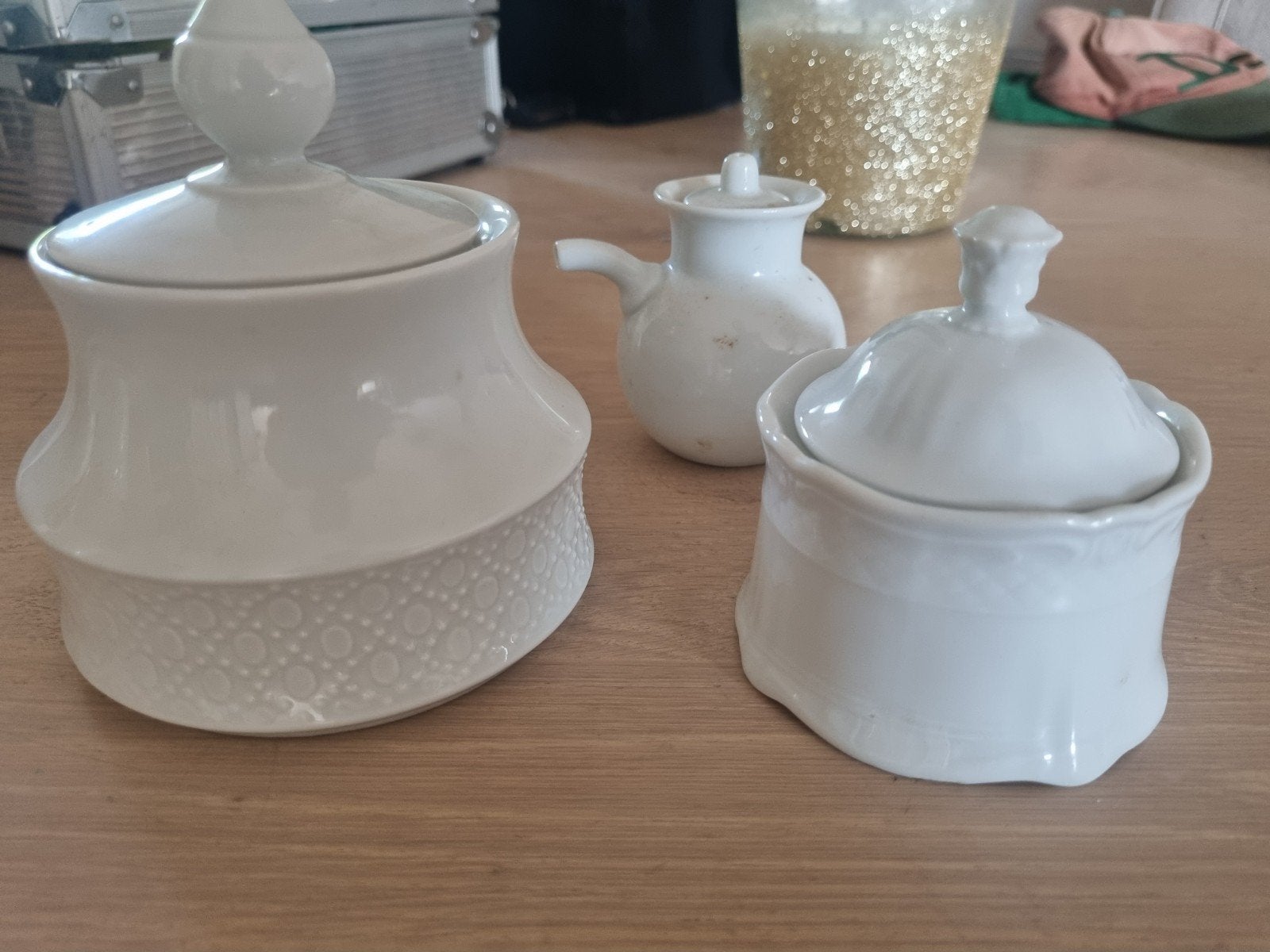 2 x suikerpot 1 maal olie (mini), Ophalen of Verzenden