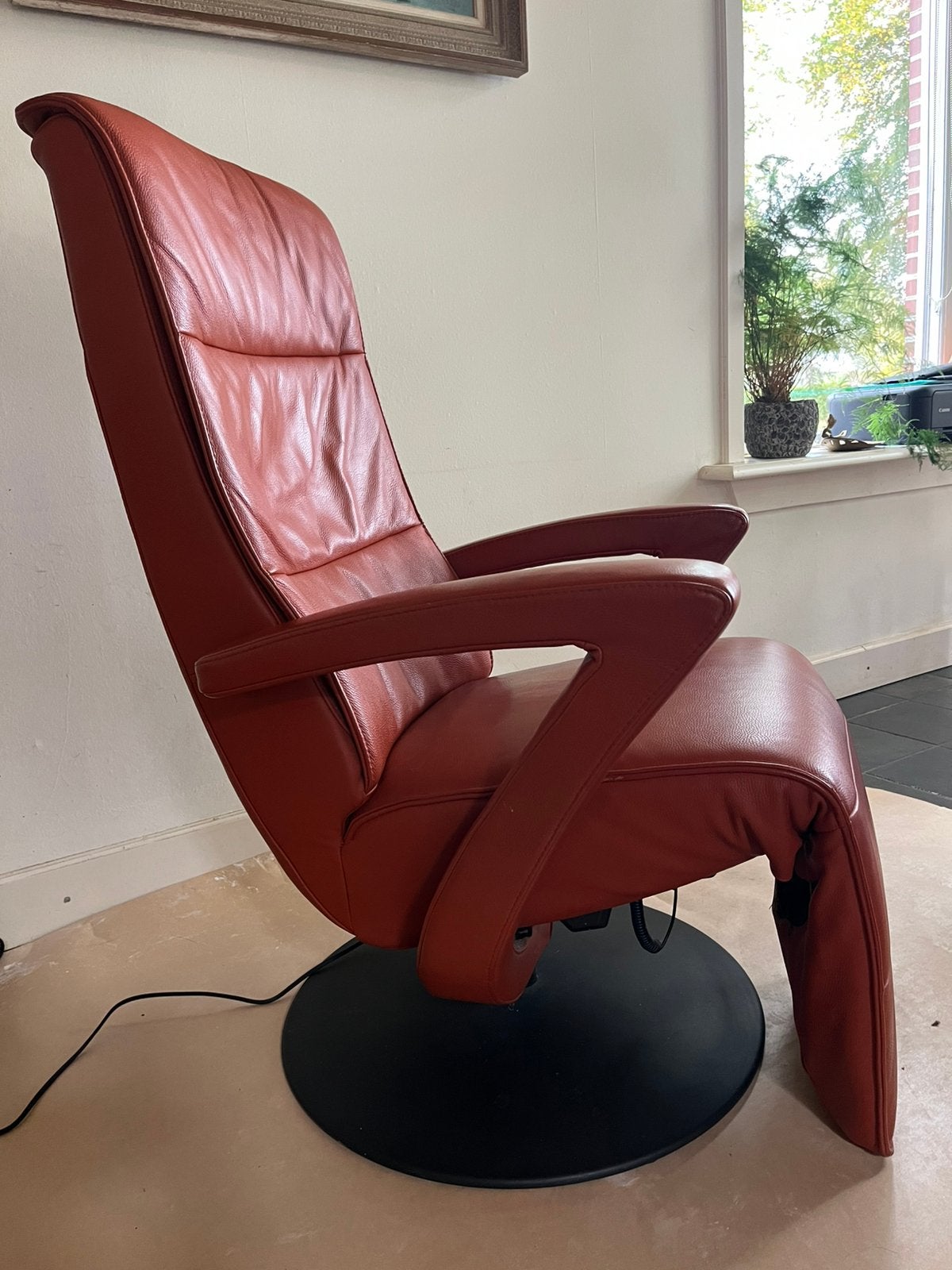 Relaxfauteuil, elektrisch verstelbaar, leer, Ophalen, Gebruikt, Modern, 50 tot 75 cm