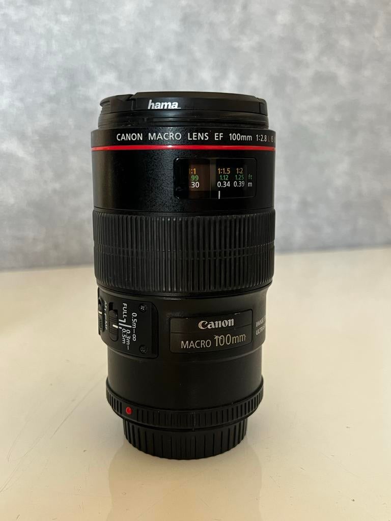 Canon EF 100mm f/2.8L IS USM Macro – Topstaat!, Ophalen of Verzenden, Gebruikt, Macrolens