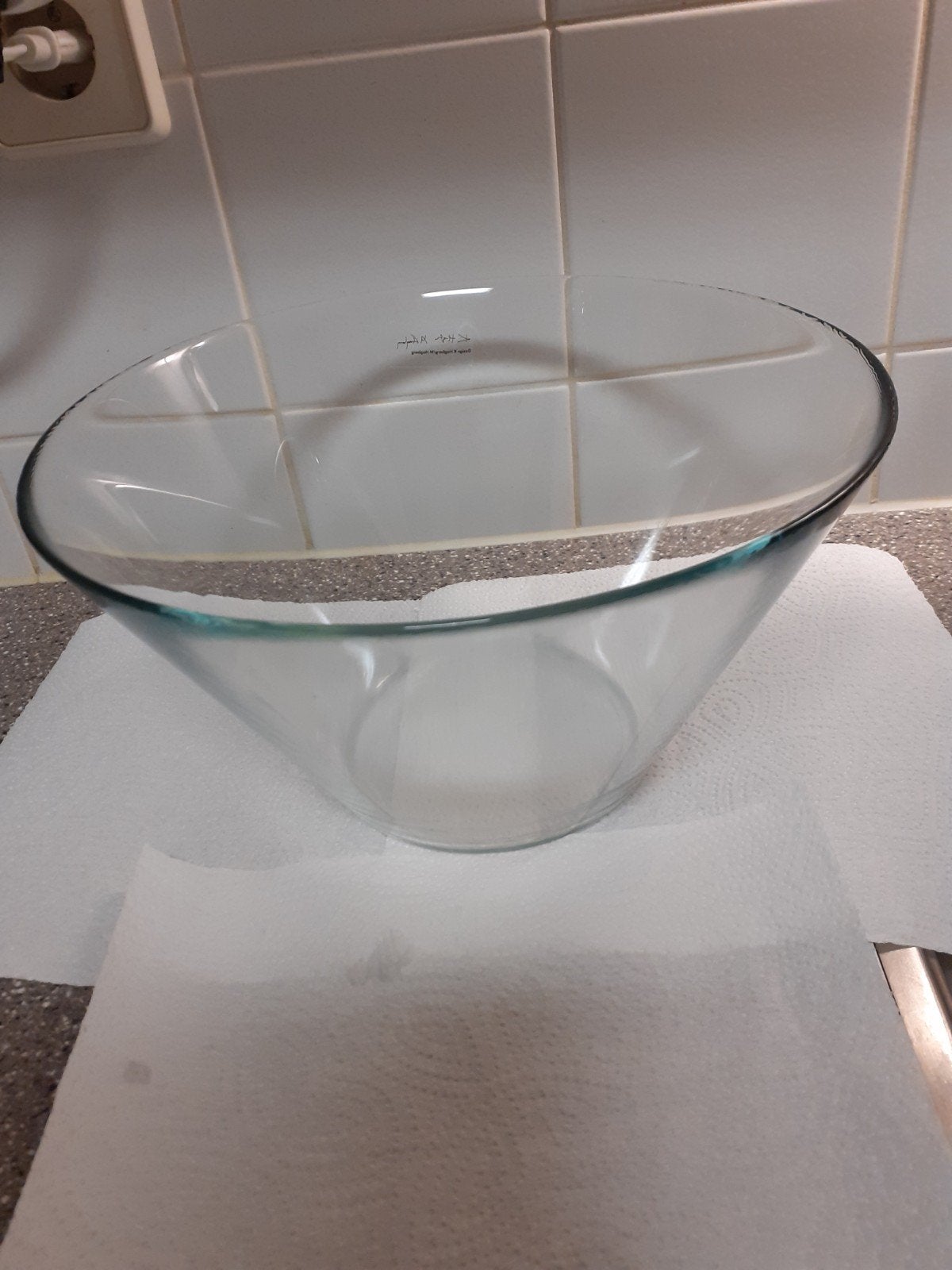 Merk vaas, glas  K.HombergM.Homberg  ea glas blauwe schaal, Ophalen of Verzenden, Zo goed als nieuw, Glas