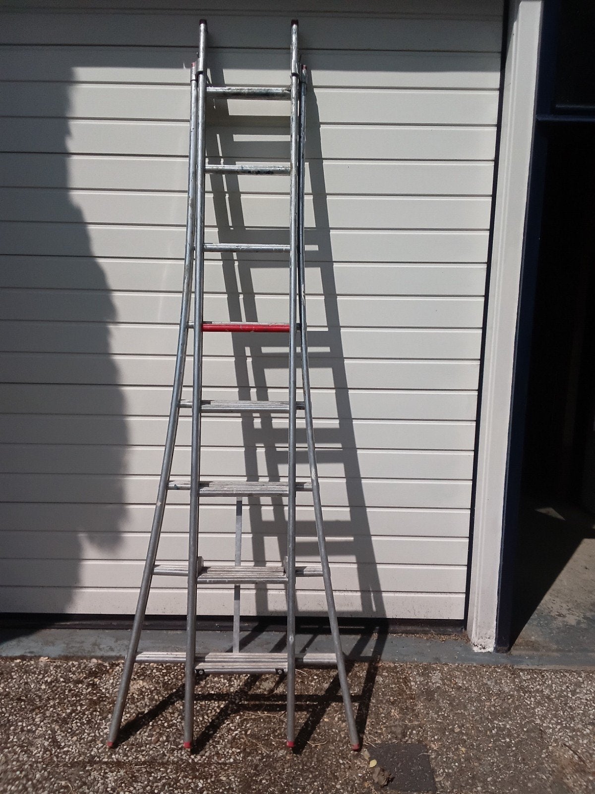 Altrex uitschuifbare aluminium ladder 2x8 sporten, Ophalen, Gebruikt, Ladder, Opvouwbaar of Inschuifbaar
