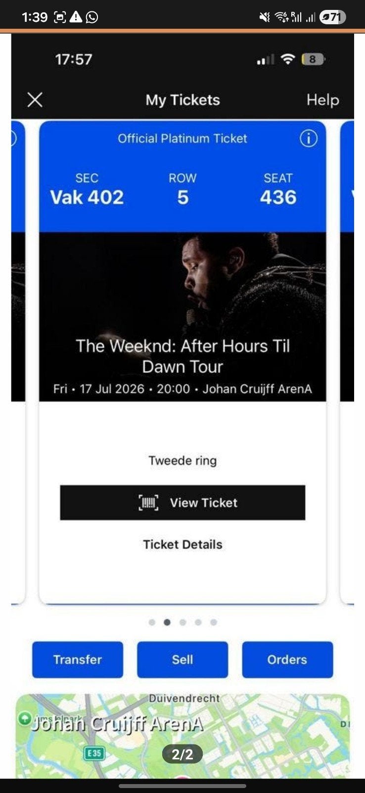 Weeknd tickets 17/07/2026, Tickets en Kaartjes, Concerten | Pop, Twee personen, Mei