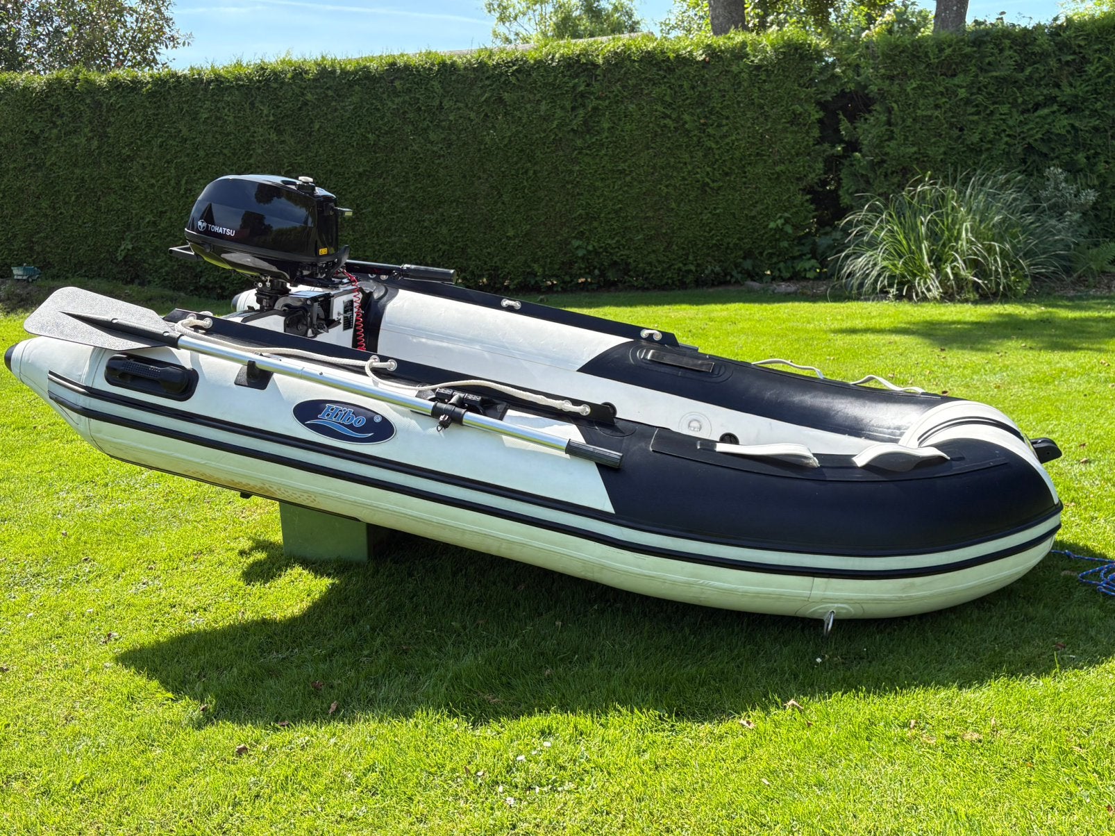 Hibo 270 + Tohatsu 4PK 4-Stroke, Watersport en Boten, Rubberboten, Ophalen, Aluminium, Gebruikt, Mercury