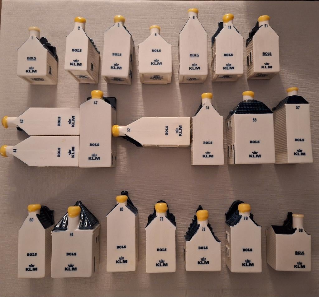 KLM huisjes - Diverse nummers op voorraad, Verzamelen, KLM Huisjes, 1 t/m 20, Zo goed als nieuw, BOLS, Accollectibles@ziggo.nl