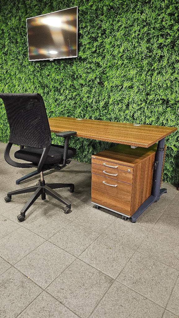 Bureau kantoor met ladeblok en stoel, Werkplek, Ophalen, Gebruikt, Bureau