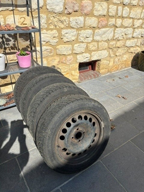 autobanden incl velgen (1xRenault Clio, 1xOpel Corsa), Auto-onderdelen, Banden en Velgen, Ophalen, Gebruikt, 15 inch, Band(en)