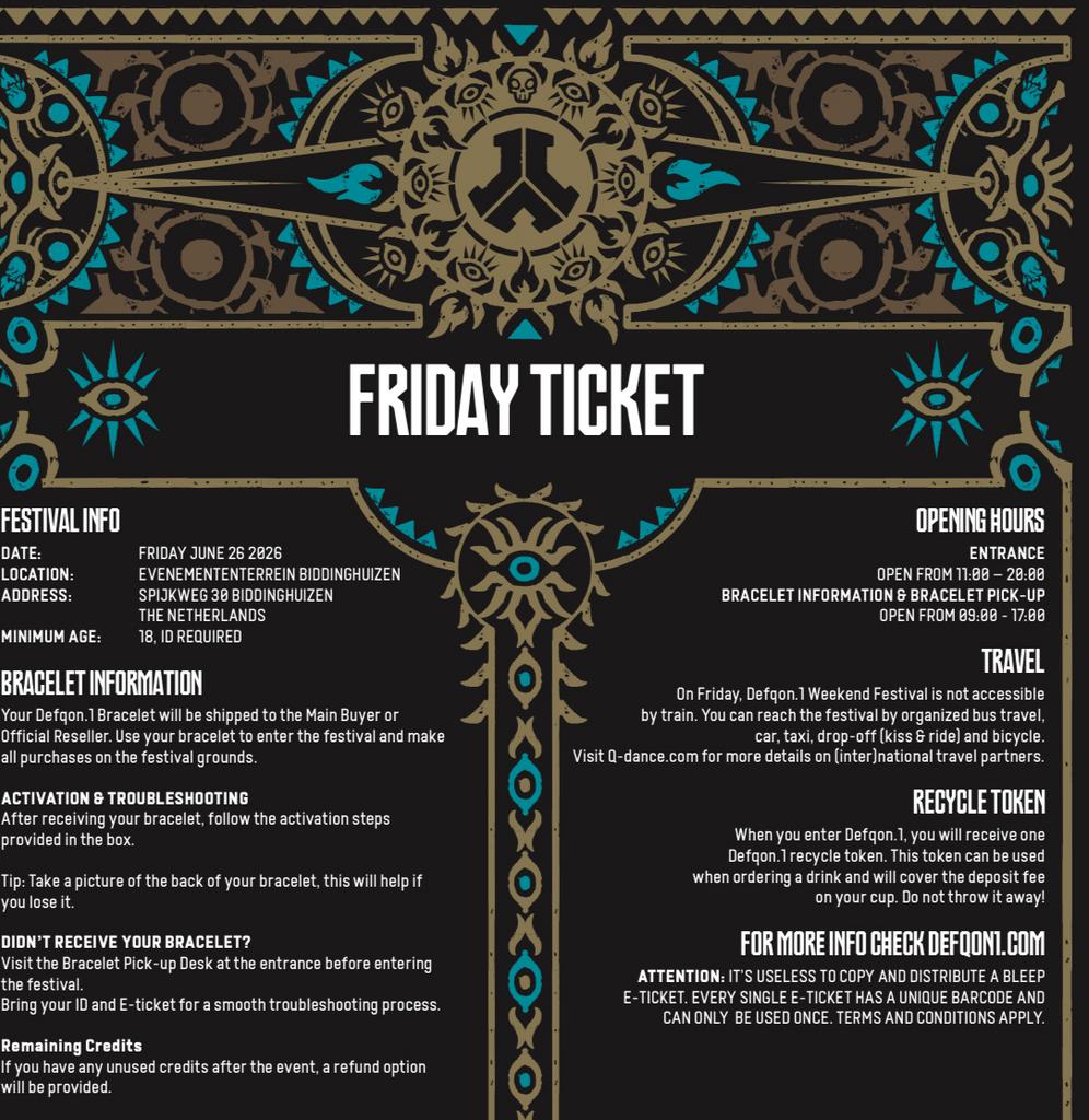Defqon.1 Friday Ticket 2026 – Vrijdagticket