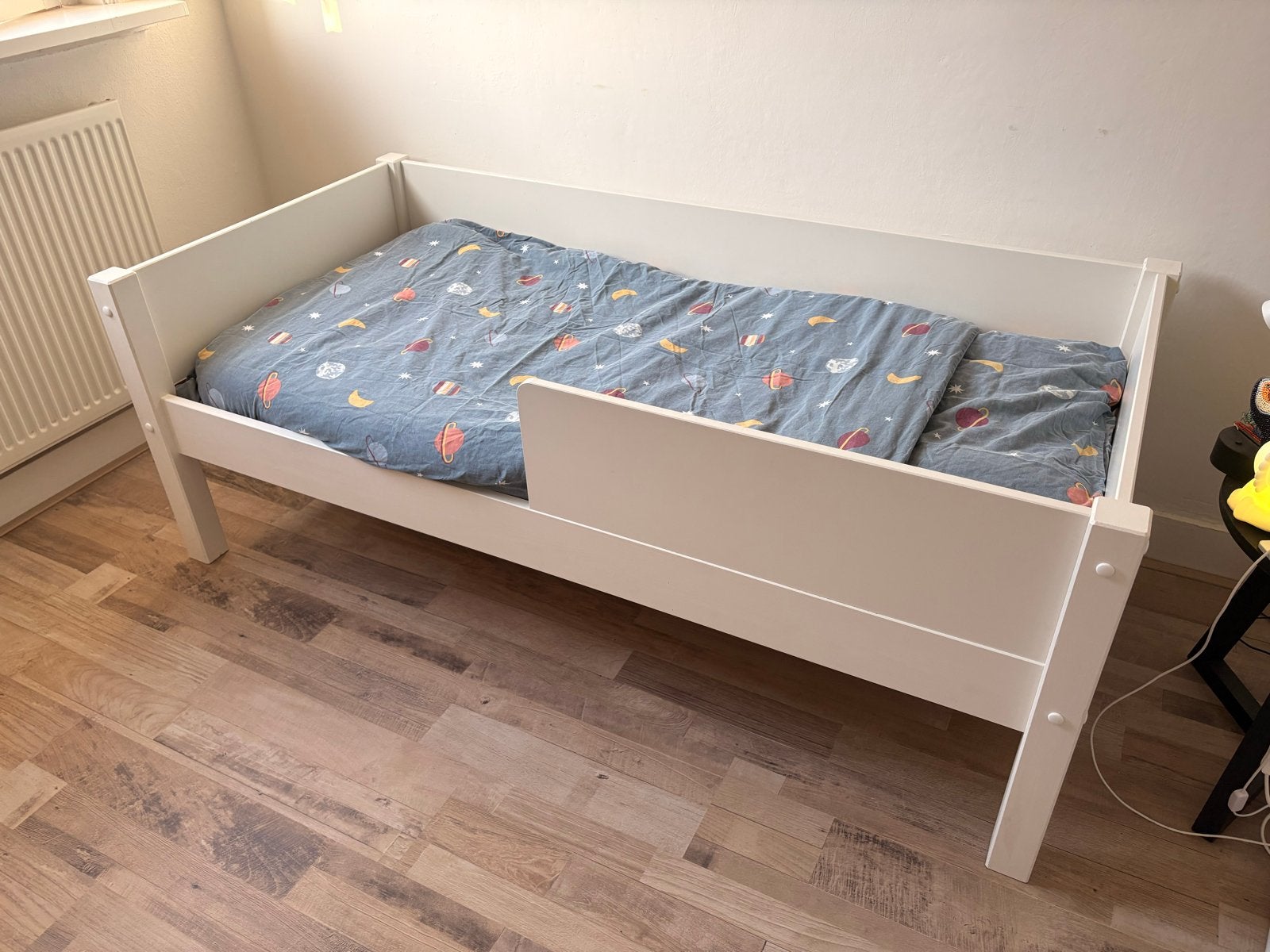 Wit kinderbed met lattenbodem 150x70, Ophalen, Gebruikt, 70 tot 85 cm, 140 tot 160 cm