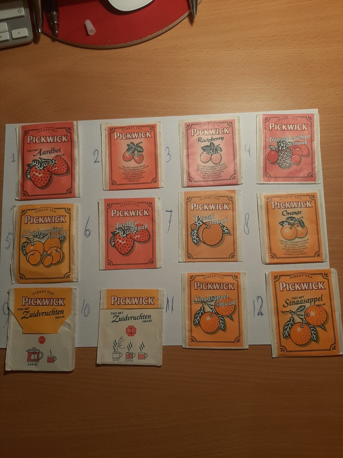 Pickwick theezakjes verzameling - diverse smaken, Ophalen of Verzenden, Gebruikt