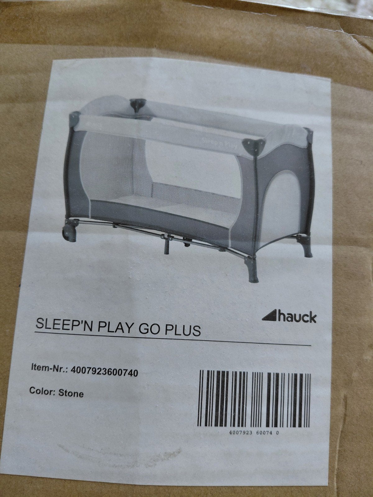 Hauck Sleep'n Play Go Plus Reisbed - Stone, Ophalen, Overige materialen, Eenpersoons, Nieuw