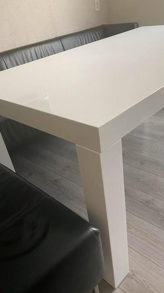 Goossens wit hoogglans eettafel/keukentafel 1.80 x 1.00m, Ophalen of Verzenden, Gebruikt