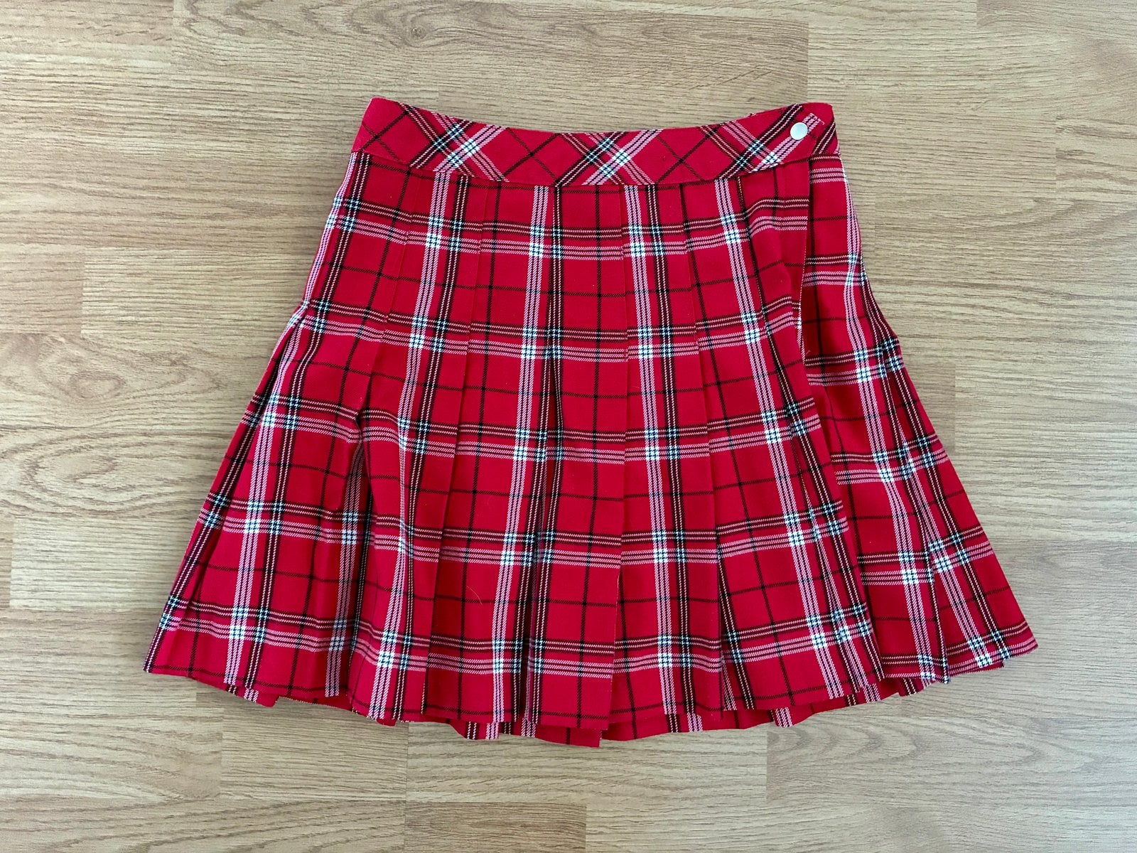 H&M geruite plooirok rood - Maat 38 (M), Maat 38/40 (M), Ophalen of Verzenden, Zo goed als nieuw, Boven de knie