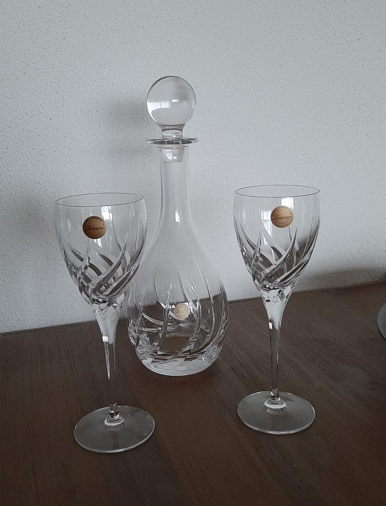 Wijnset Toscane, Loodkristal, karaf met 2 glazen,, Verzamelen, Verzenden, Zo goed als nieuw, Overige typen