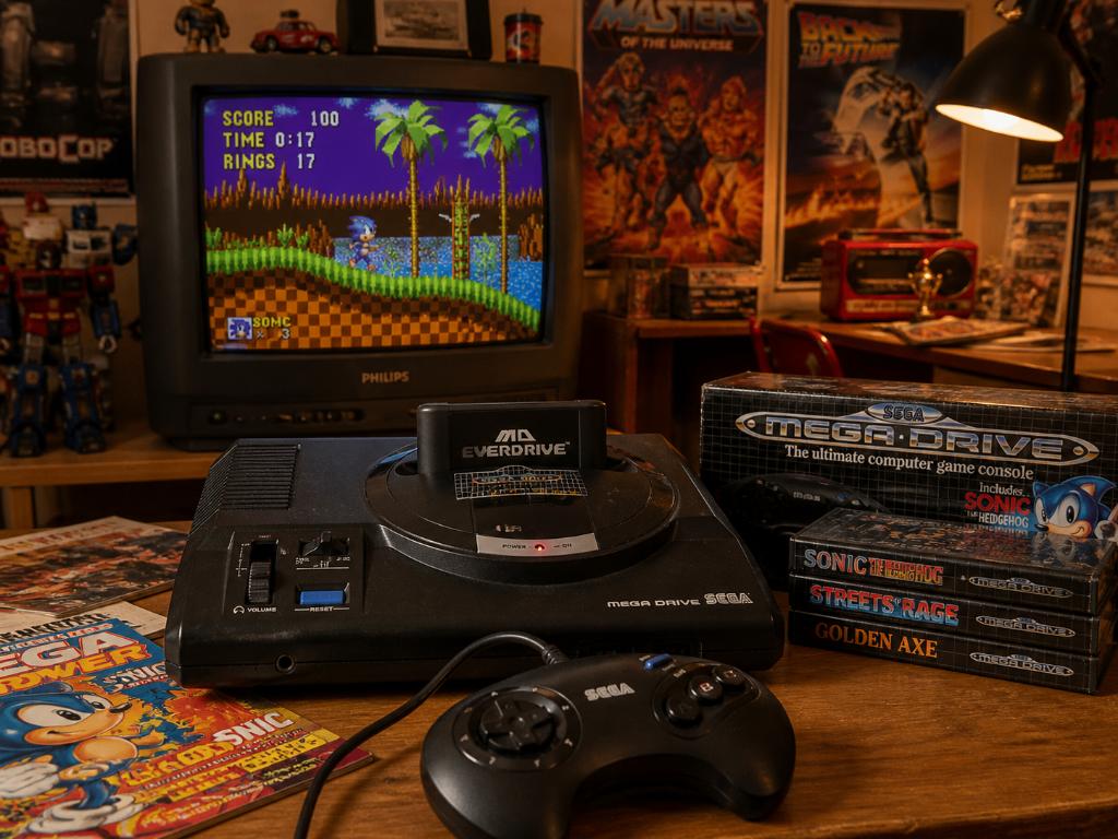 Sega - Megadrive - Everdrive - werkend, Spelcomputers en Games, Spelcomputers | Sega, Zo goed als nieuw, Mega Drive, Met 1 controller