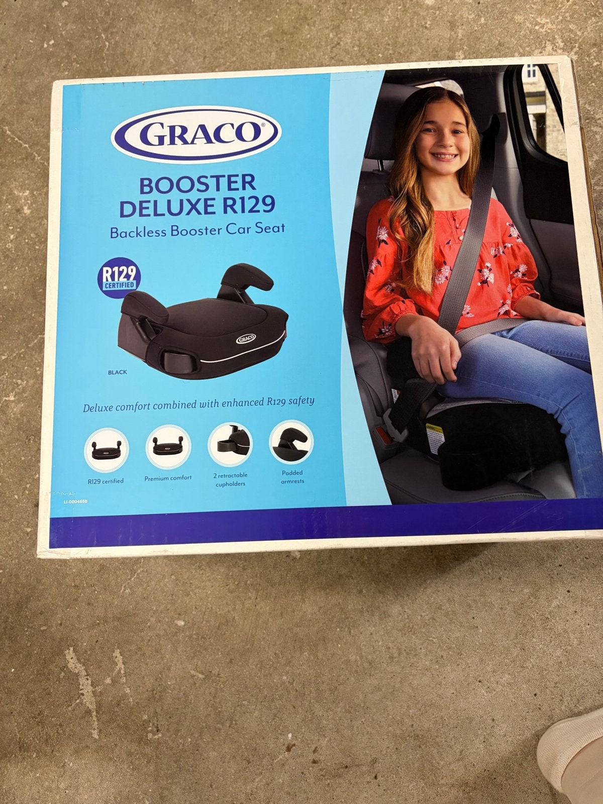 Graco Booster Deluxe R129 - Nieuw in doos, Kinderen en Baby's, Autostoeltjes, Autogordel, 22 t/m 36 kg, Nieuw, Graco