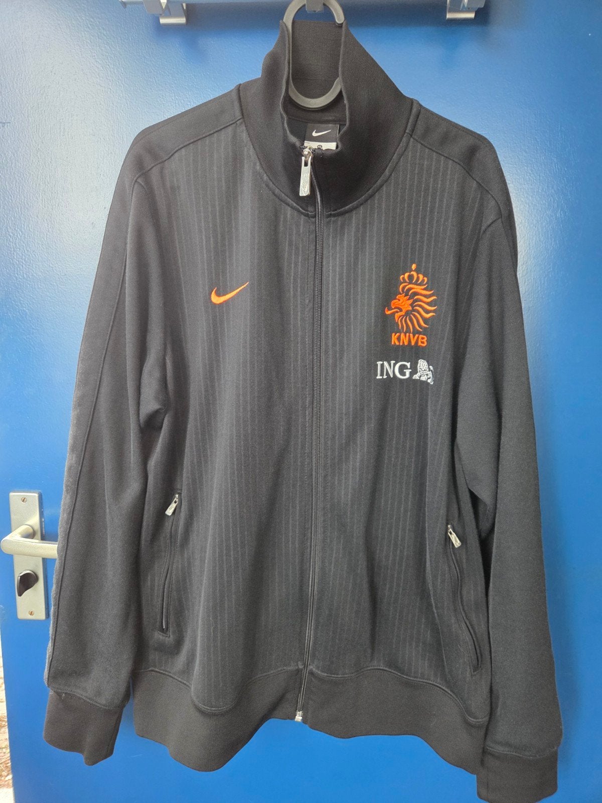 Nike KNVB Nederland Trainingsjack Zwart Maat XL, Zwart, Nike, Maat 56/58 (XL), Ophalen of Verzenden