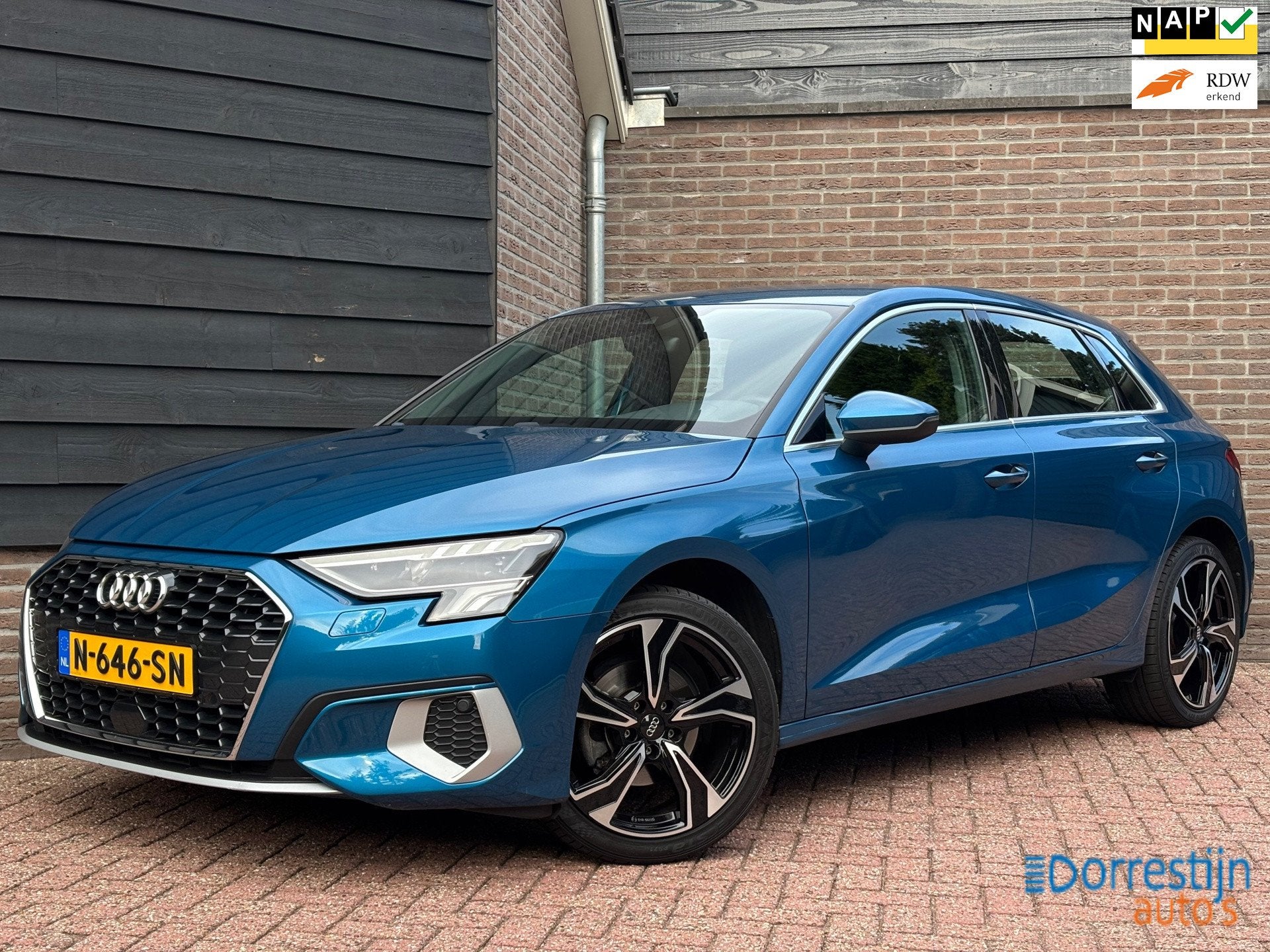 Audi A3 Sportback 30 TFSI Advanced edition | Automaat | Led, Auto's, Dealer onderhouden, Stof, Gebruikt, Blauw