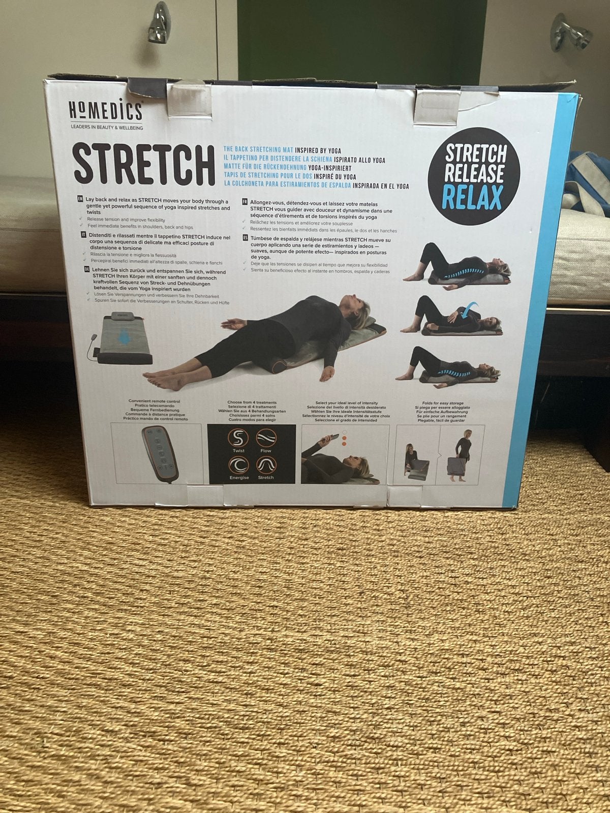 Homedics Stretch Mat: Yoga-geïnspireerde Rugstretcher, Ophalen, Nieuw, Yoga-accessoire