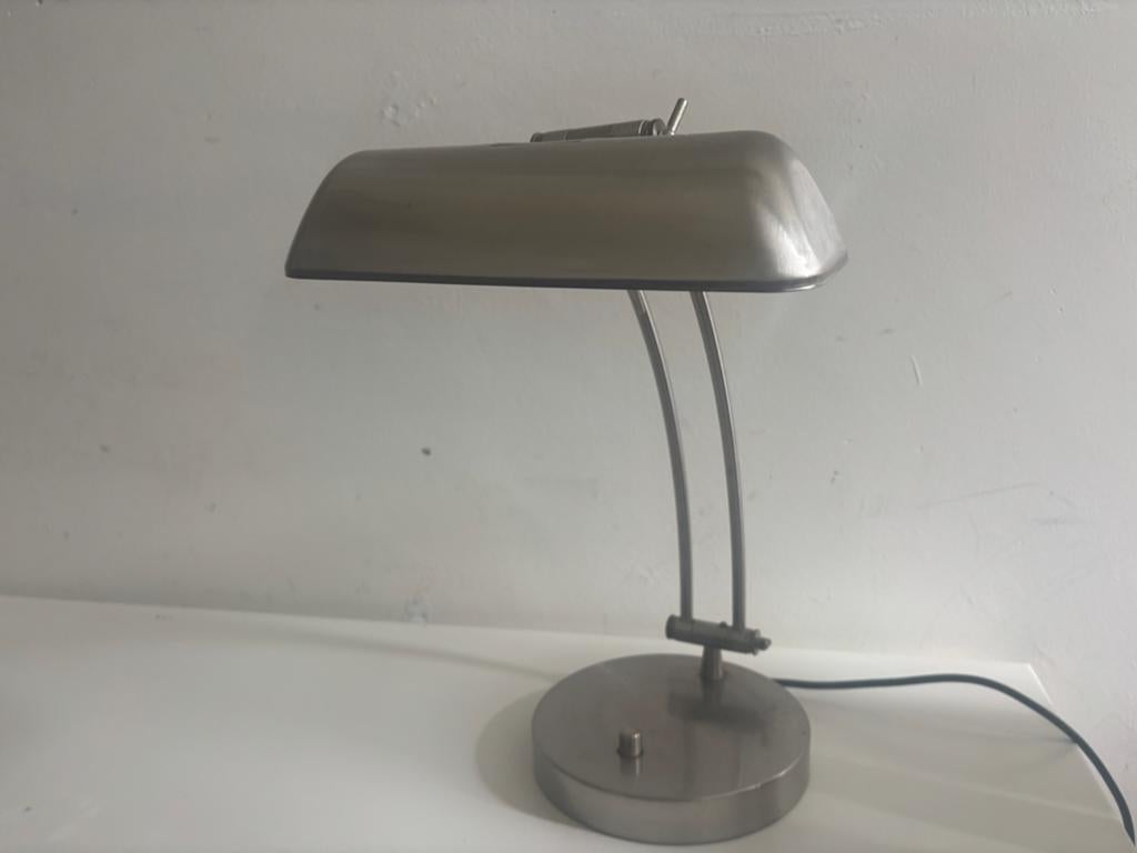 Vintage unieke retro lamp zilver industrial design, Ophalen of Verzenden, Zo goed als nieuw, Metaal, Minder dan 50 cm