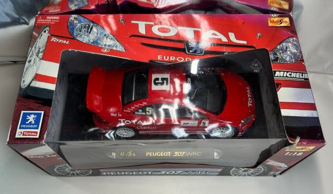 Peugeot 307 WRC Rally Auto Model Maisto 1:18, Ophalen of Verzenden, Zo goed als nieuw, Auto, Maisto