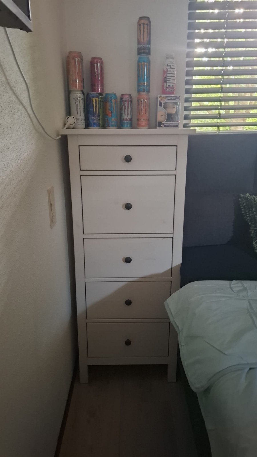 Witte ladekast met 5 laden - Zo goed als nieuw, Huis en Inrichting, Ophalen, Minder dan 50 cm, 5 laden of meer, 100 tot 150 cm