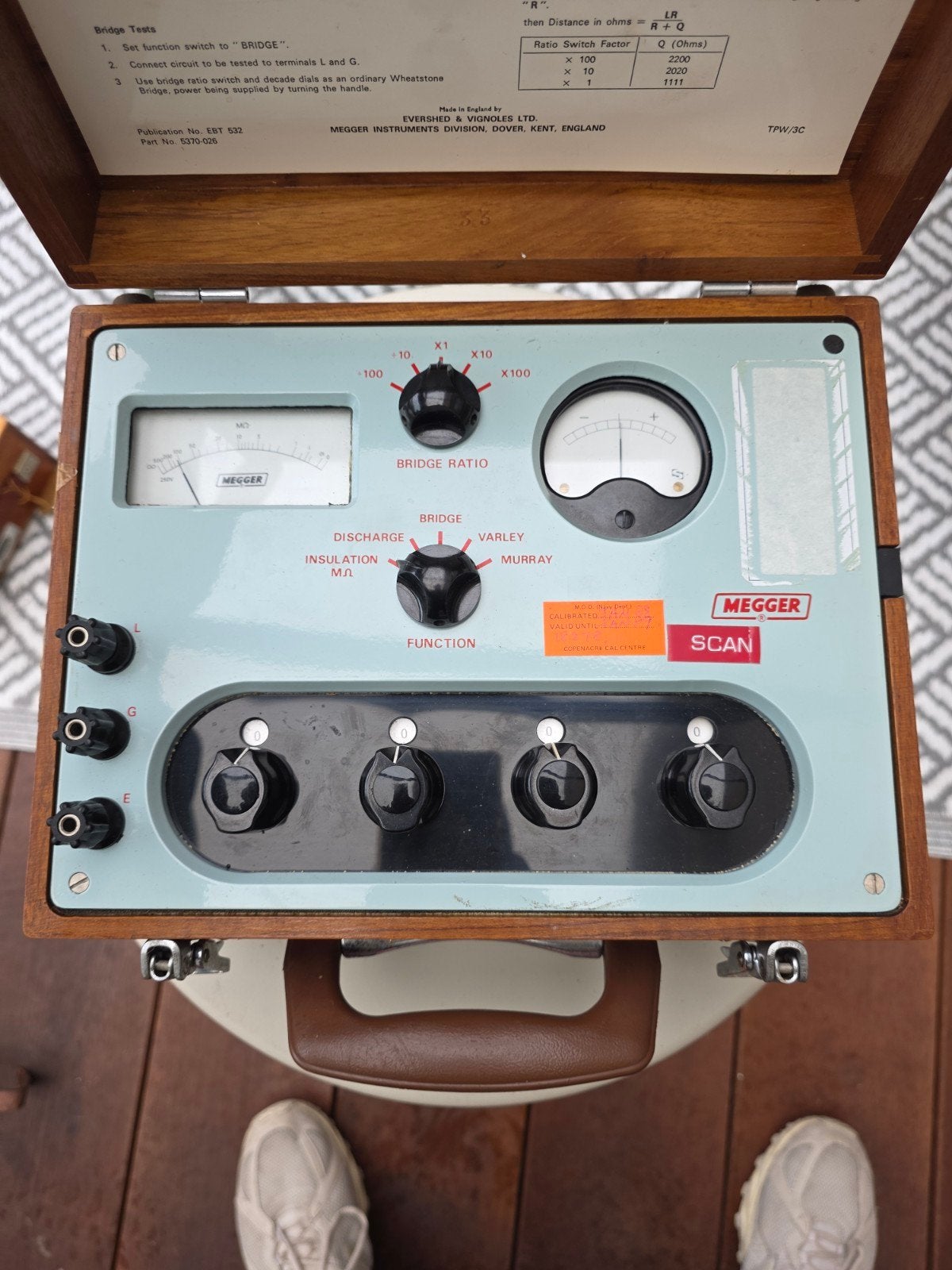 Vintage Megger BR3 Bridge 'Megger' Testset in houten kist, Ophalen