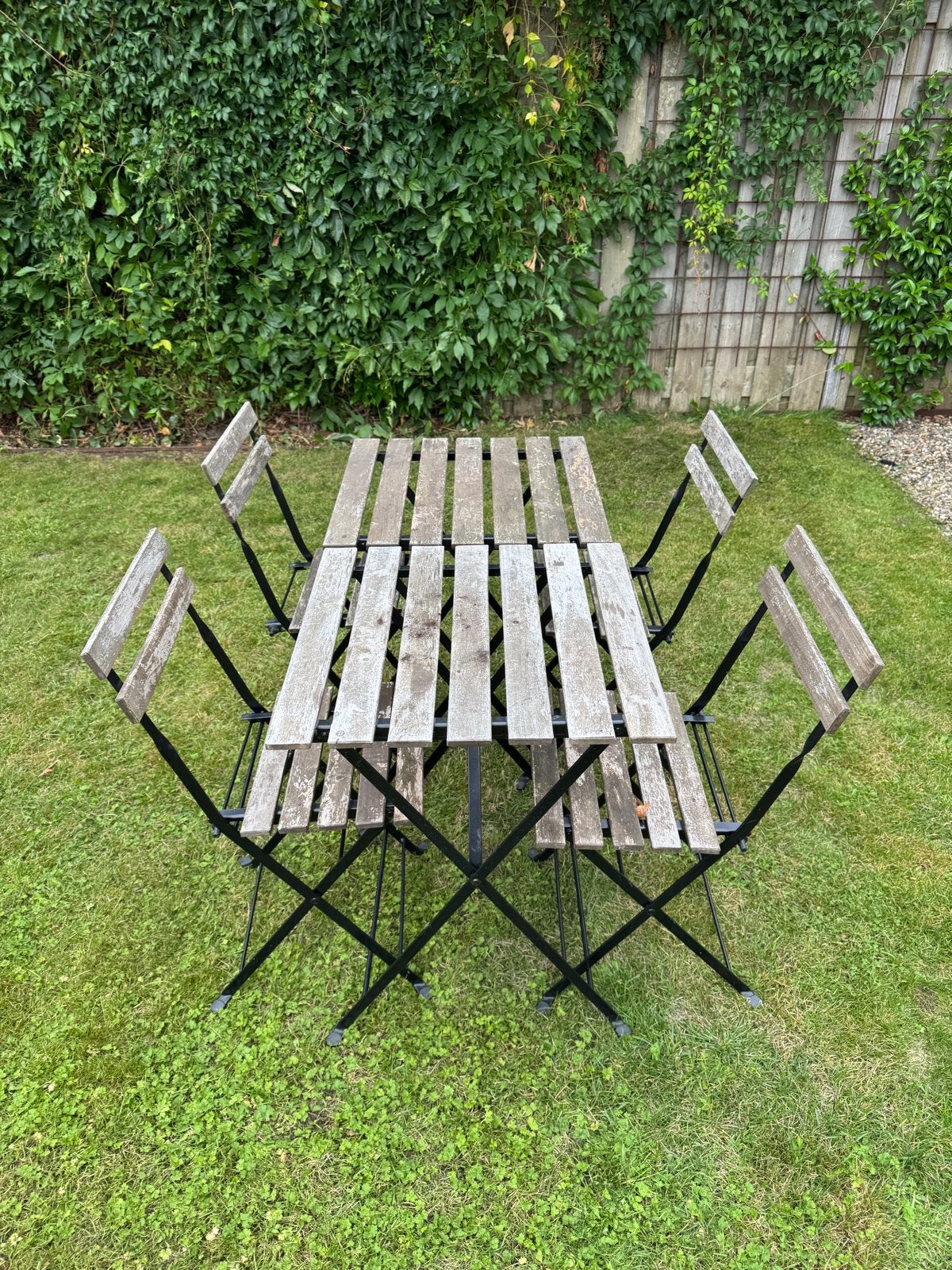 Bistro set, Tuin en Terras, Tuinsets en Loungesets, Ophalen, 4 zitplaatsen, Gebruikt, Eettafel