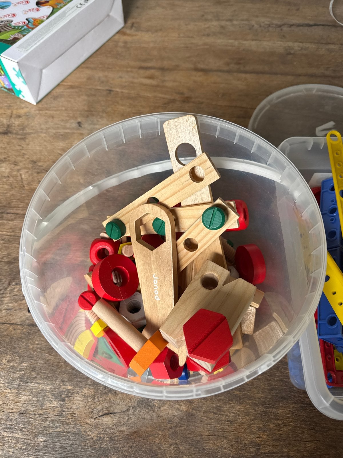 Houten en plastic constructiespeelgoed (Janod, K'nex), Ophalen of Verzenden, Gebruikt, K'nex