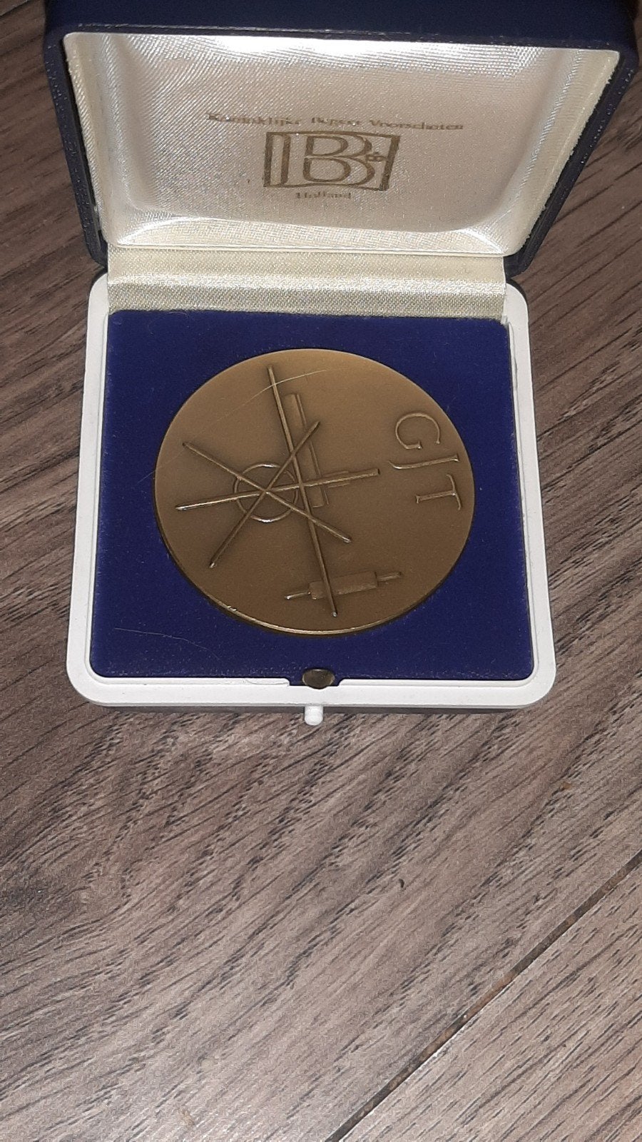 Bronzen Penning Gerrit Jan Theunissen M.G. van der Wal 1972, Postzegels en Munten, Ophalen of Verzenden, Brons, Nederland